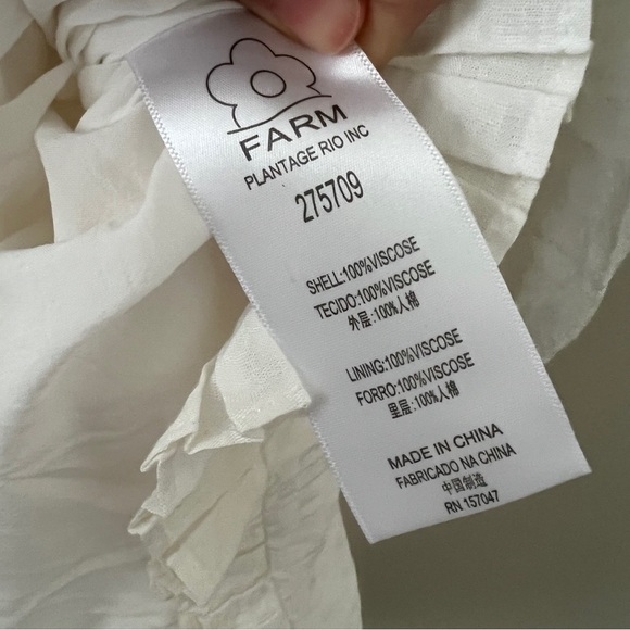*NWT* FARM RIO Pleated Dress Off White XS - Picture 5 of 5